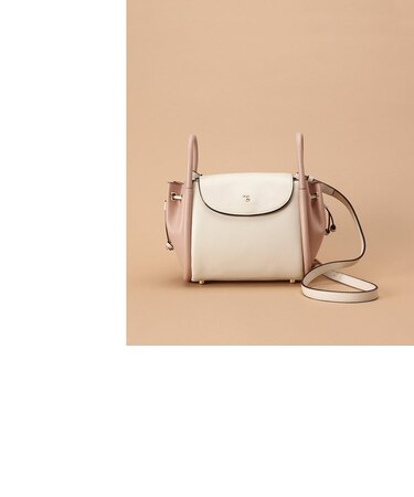 バイカラーサイド巾着 ショルダーバッグ