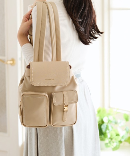 ナイロン×合皮 リュック