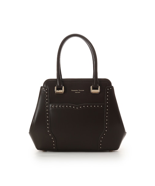 スタッズレザーハンドバッグ