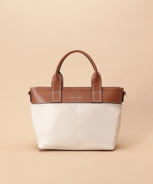 シンプルナイロン×合皮トート 小サイズ