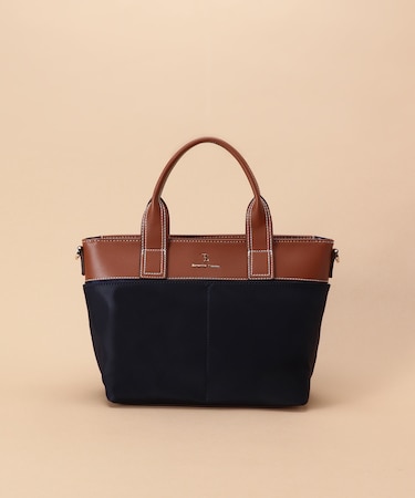 シンプルナイロン×合皮トート 小サイズ