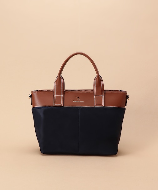 シンプルナイロン×合皮トート 小サイズ