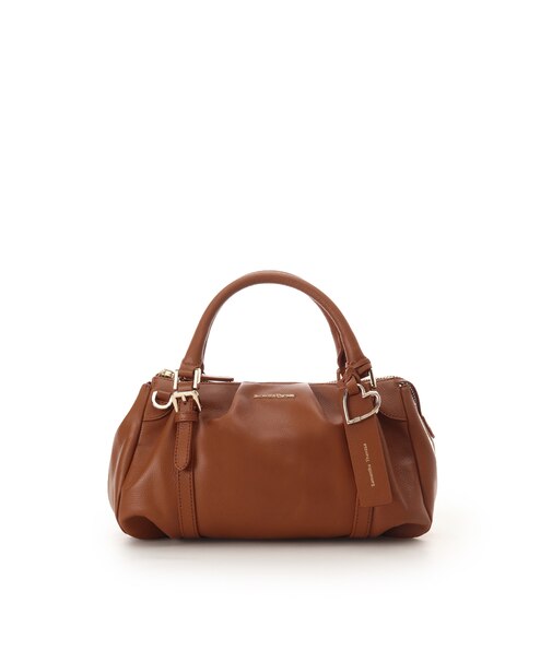 タックデザインソフトレザーハンドバッグ