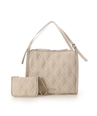 マルチポーチ付き ダイヤキルティングトートバッグ
