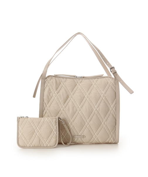 マルチポーチ付き ダイヤキルティングトートバッグ