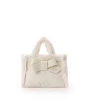 ワンポイントリボン ファーバッグ