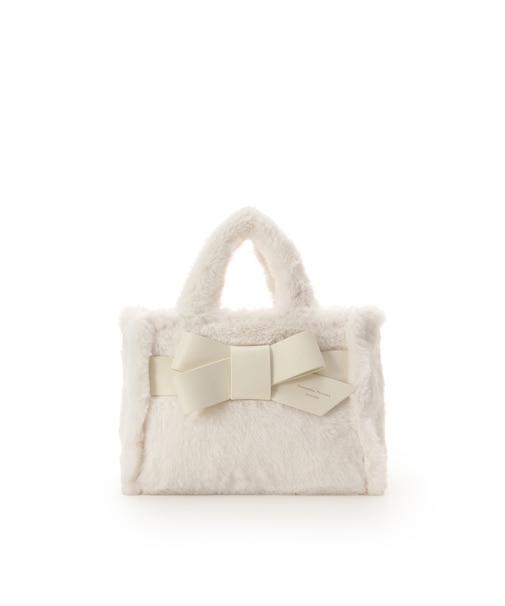 ワンポイントリボン ファーバッグ