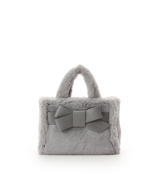 ワンポイントリボン ファーバッグ