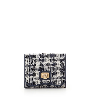 オリジナル金具ツイード 折財布