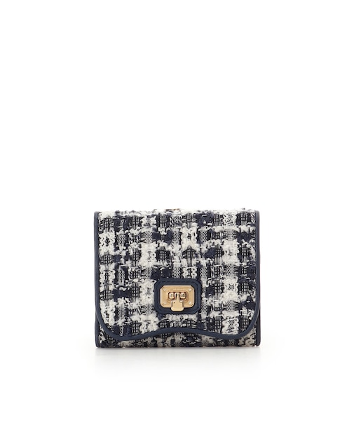 オリジナル金具ツイード 折財布