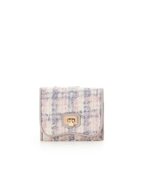 オリジナル金具ツイード 折財布