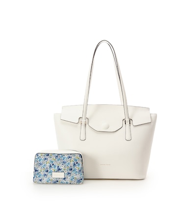 花柄ポーチ付き かぶせトートバッグ