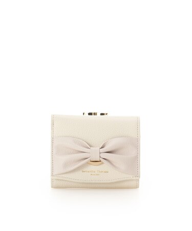バイカラーリボンモチーフ口金折財布