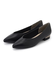 【抗菌防臭加工】Vカットフラットポインテッドパンプス