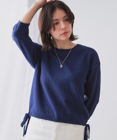 サイドリボンニット【洗濯機洗い可】