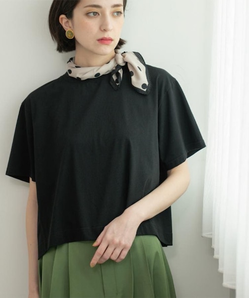 バックフレアショートTシャツ【洗濯機洗い可】