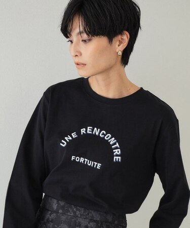 ◆《STORY掲載》ロゴプリントロングTシャツ【洗濯機洗い可】