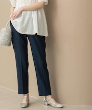 ストレッチリネンライク美脚テーパードパンツ【洗濯機洗い可/吸水速乾】