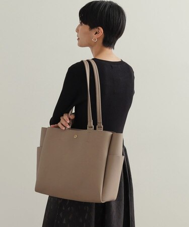 【軽量／A4サイズ対応／2WAY】シュリンク合皮大容量トートバッグ