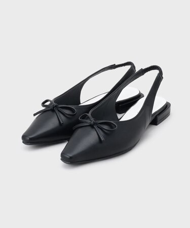 【抗菌防臭加工】リボンフラットミュール