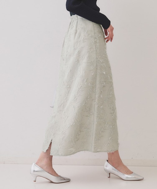 フリンジジャーカードナロースカート【洗える】