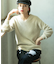 《5color/S-LLsize》フェザーヤーンVネックニット【洗濯機洗い可／抗ピル】