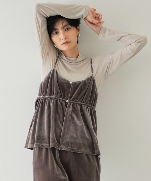 《美人百花掲載》ベロアキャミブラウス/セットアップ対応【洗濯機洗い可】