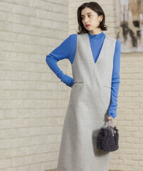 ウールライクメルトン ジャンパードレス【洗濯機洗い可】｜オペーク