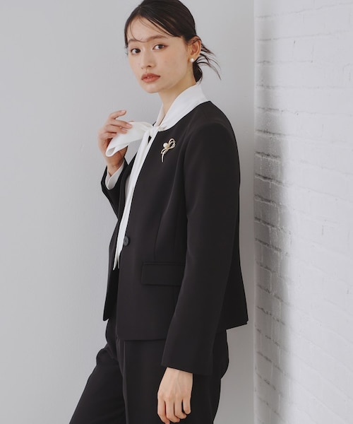 ノーカラージャケット（ブラック）の通販｜&mall（アンドモール）三井