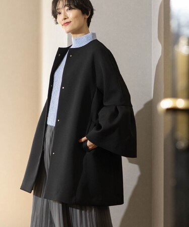 フレアスリーブミドルコート【洗える】