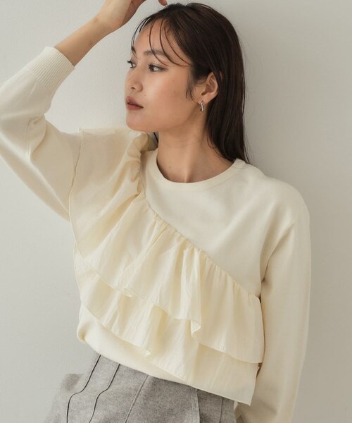 ダブルフリルドッキングニット【洗濯機洗い可】｜オペーク ドット