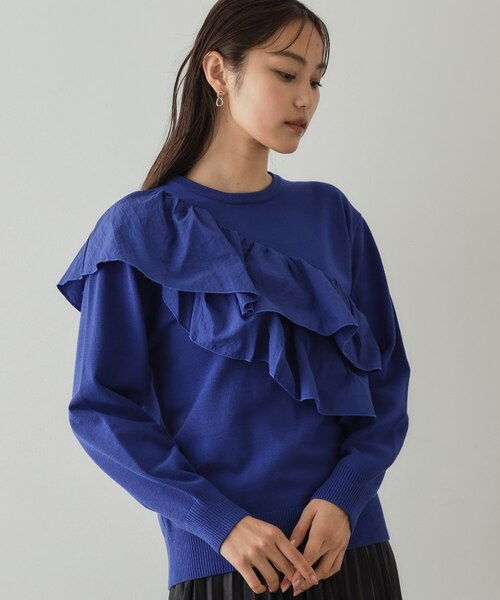 ダブルフリルドッキングニット【洗濯機洗い可】｜オペーク ドット