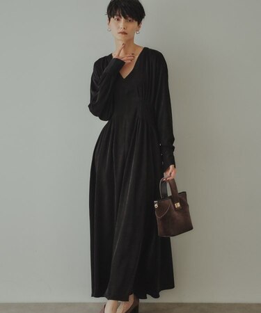 【大草直子さんコラボ】ウエストタックワンピース