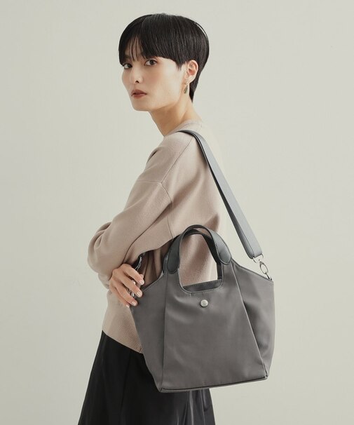 【撥水加工/マルチポケット/2WAY】カジュアルミドルトートバッグ