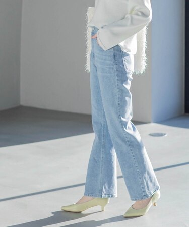 《SS-LLサイズ》ストレッチセミフレアデニム【洗濯機洗い可】