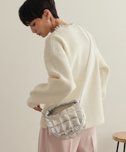 【2WAY】スクエアキルティングシャイニーミニショルダーバッグ