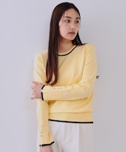 配色ラインニット/アンサンブル対応【洗濯機洗い可】