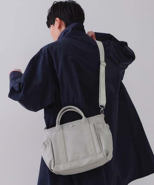 【軽量／撥水加工／2WAY】マルチポケットミドルトートバッグ