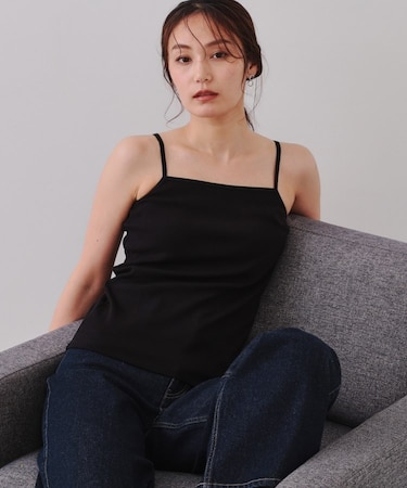 コットンリブキャミソール【洗濯機洗い可】