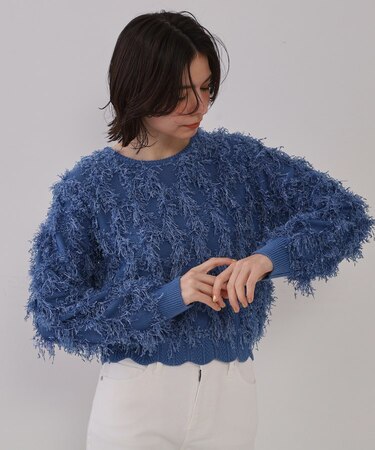 フリンジスパンコールニット【洗える】