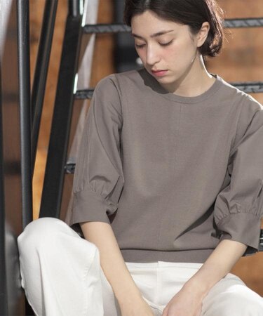 フハクスリーブドッキングニット【洗濯機洗い可】