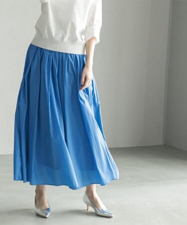 シアーヴィンテージイージーフレアスカート【洗濯機洗い可】