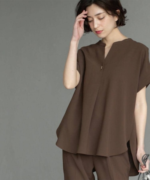 《7色展開/SS-LLサイズ》ストレッチスキッパーブラウス/セットアップ対応【洗濯機洗い可/防シワ】