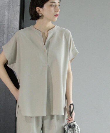 《7色展開/SS-LLサイズ》ストレッチスキッパーブラウス/セットアップ対応【洗濯機洗い可/防シワ】