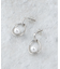 メタルオーバル×フェイクパールピアス