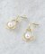 メタルオーバル×フェイクパールピアス