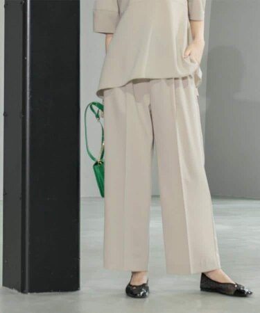 《6色展開/丈が選べる》美脚イージーワイドパンツ/セットアップ対応【ストレッチ/洗濯機洗い可/防シワ】