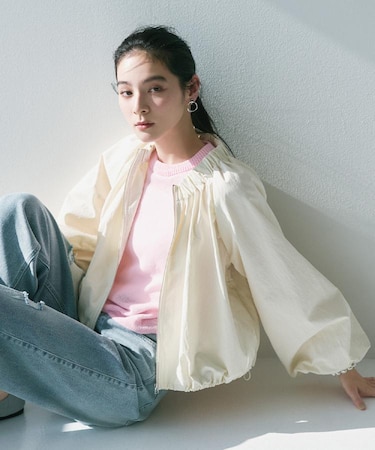 バルーンスリーブZIPブルゾン【洗濯洗い可】