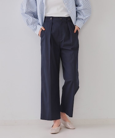 シャンブレーチノワイドパンツ【洗濯機洗い可】