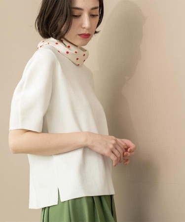 カーブスリーブニット【UV/洗濯機洗い可】